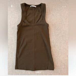 Zara basic tank top in khaki